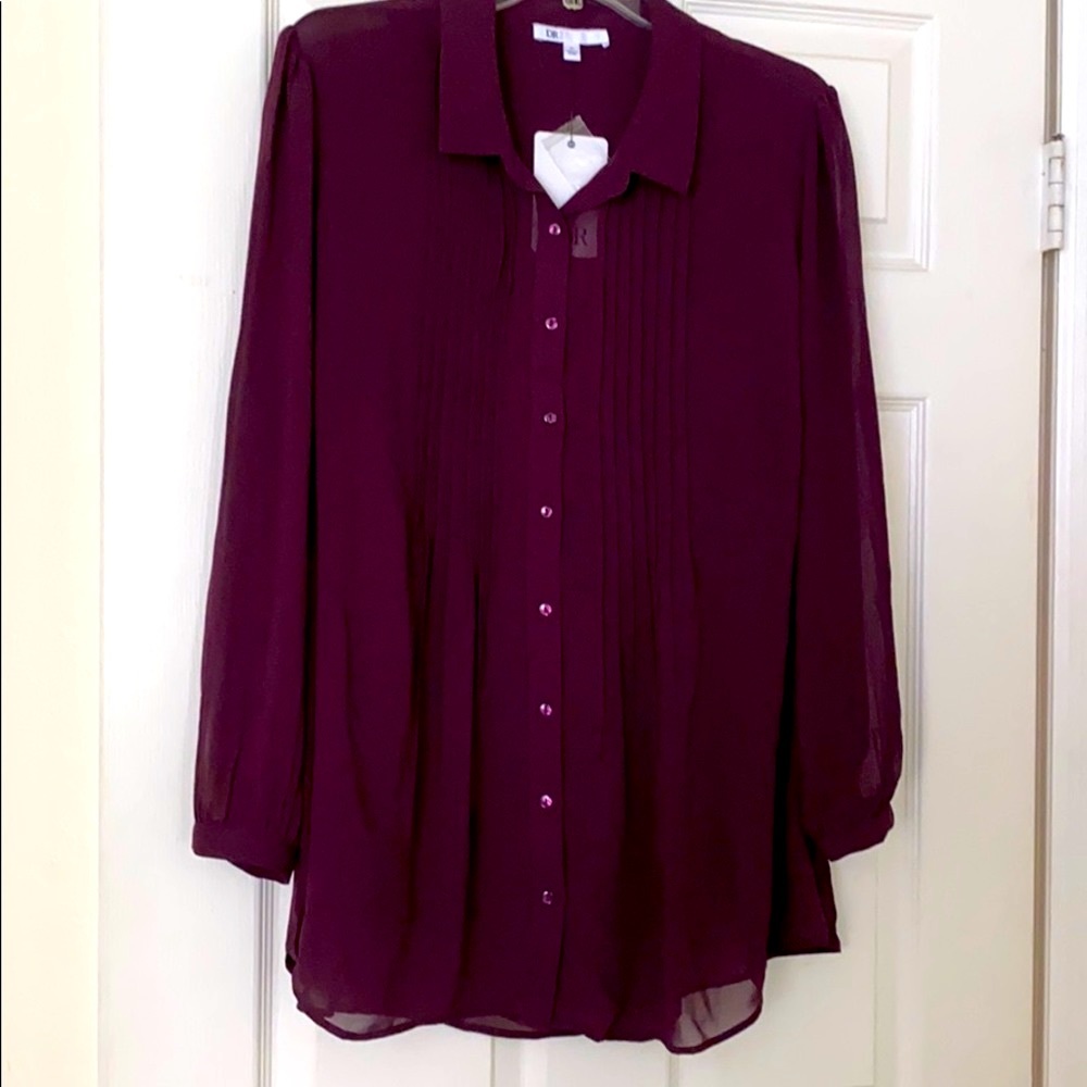 NORDSTROM RACK Button Front Long Sleeve Blouse Top Size 1X NWT